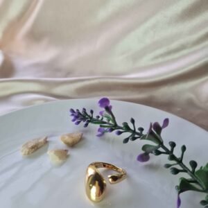 Alternative view of Gold Teardrop Ring