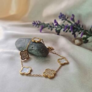 Golden Clover Crystal Bracelet
